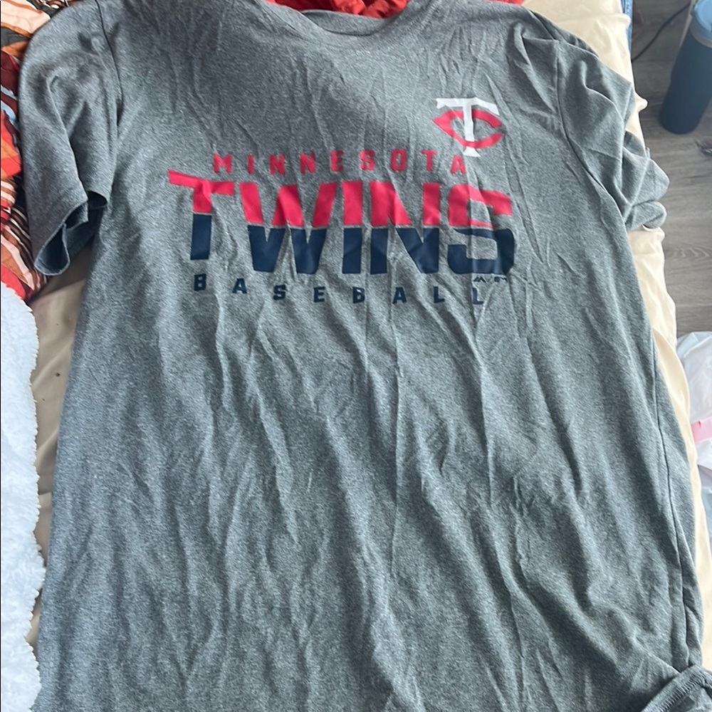 Majestic Gray Minnesota Twins Short Sleeve Tee